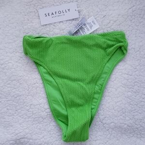 Seafolly Sea Dive Bright Green High Rise Bikini Bottom